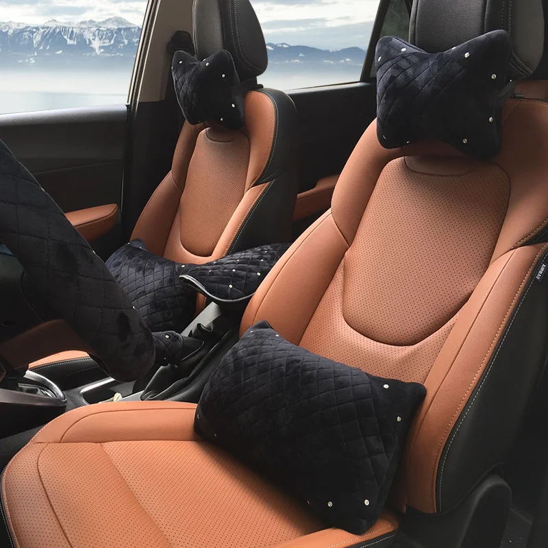 Чехол рулевого колеса автомобиля прошитой подошве Теплые зимние плюшевые