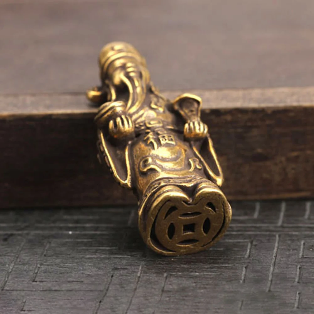 Латунный китайский бог богатства брелок подвесная сумка подвесное украшение