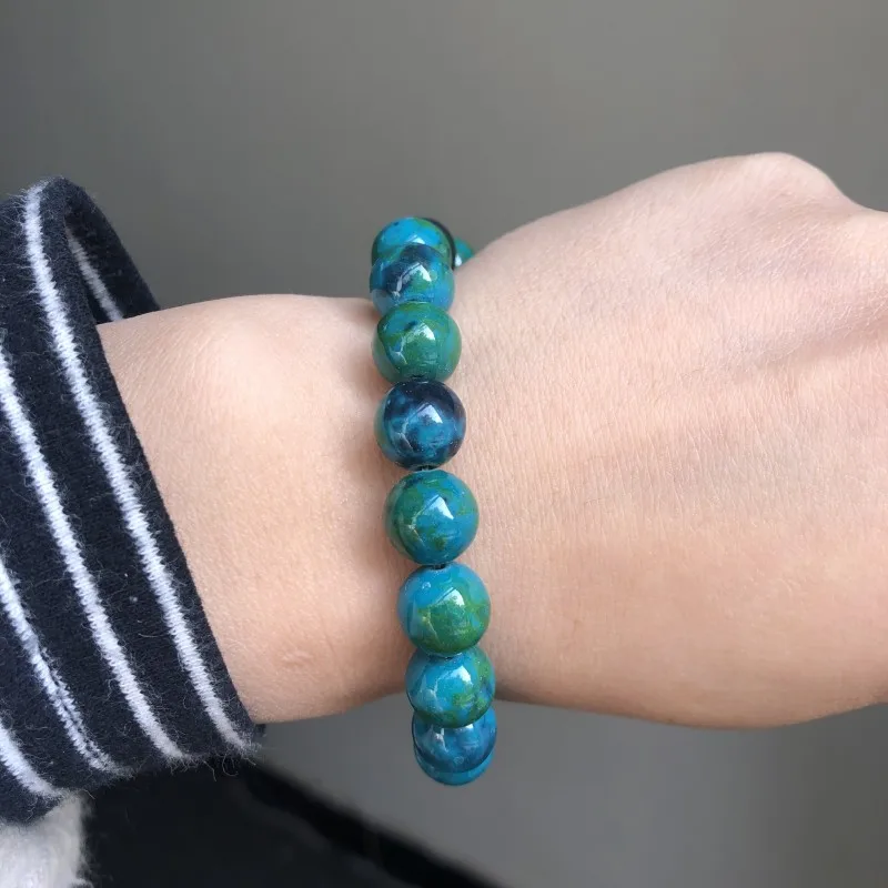 Круглые бусины из зеленого хрусоколла свободные бусины-разделители для