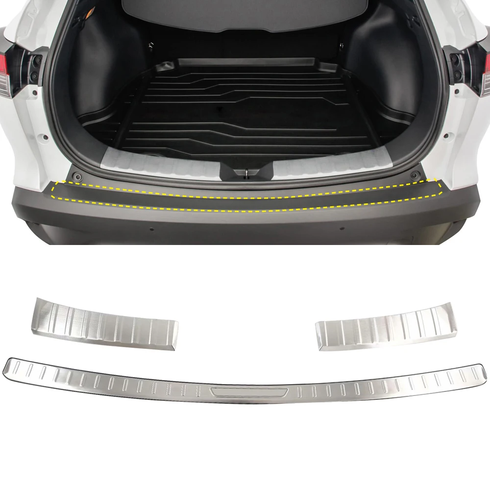 

Fit For Toyota Corolla Cross XG10 2020-2021 Car Accessories Steel Inner&Outer Rear Bumper Protect Sill Trunk Plate Cover 2pcs