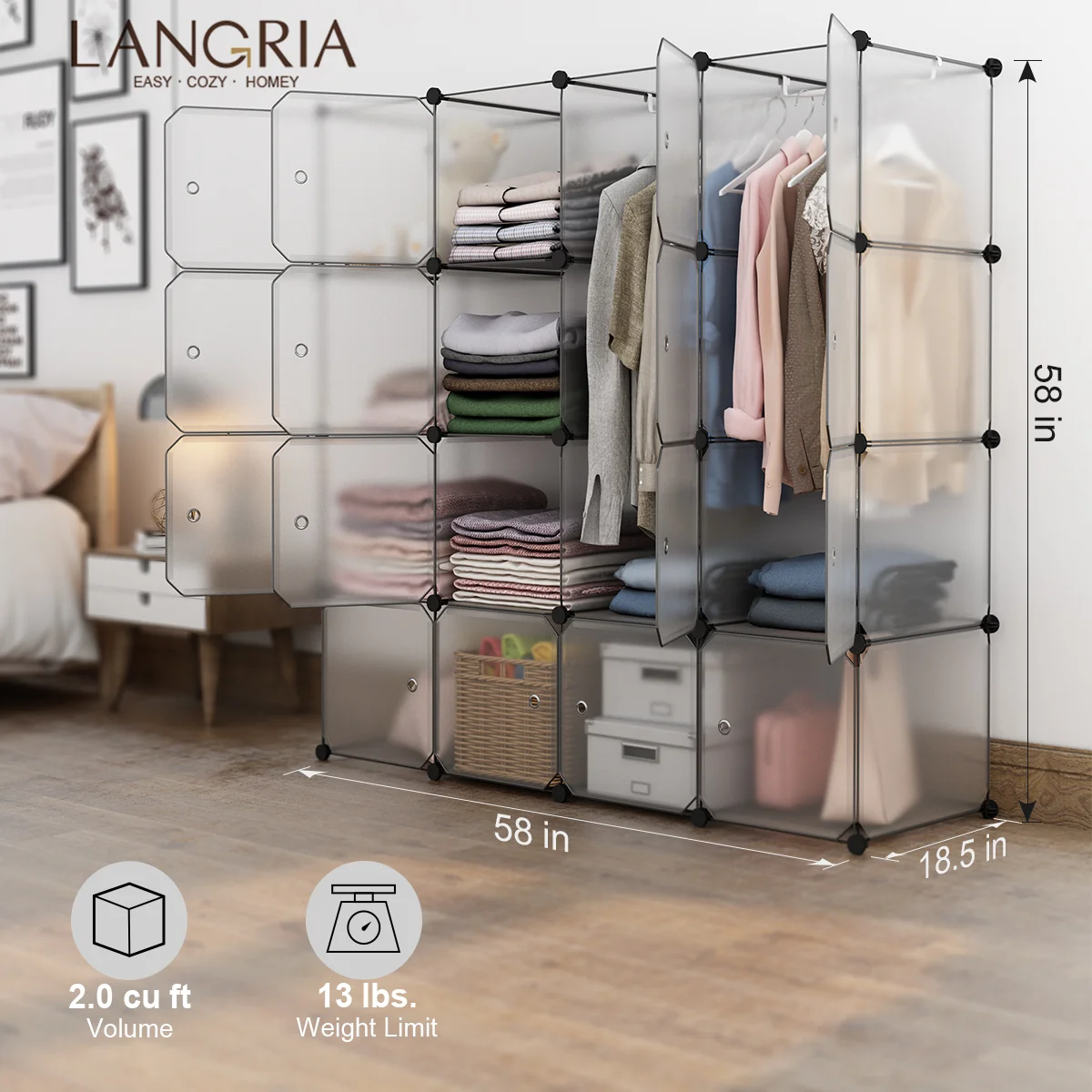 LANGRIA 16 Куб DIY модульный Органайзер Мультифункциональный с ПВХ панелью