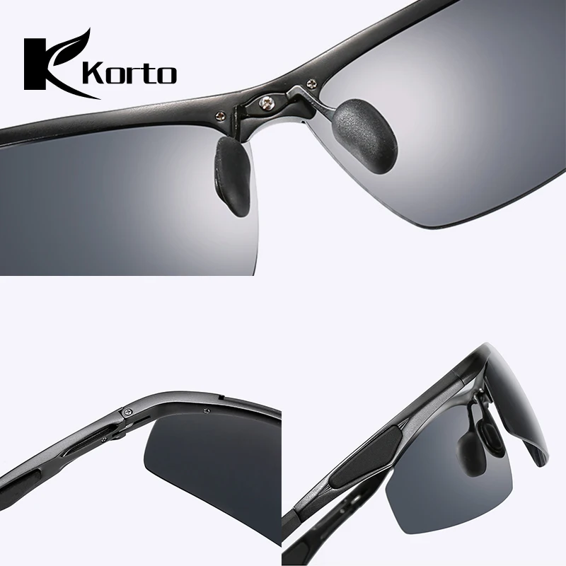 Korto мужские поляризованные солнцезащитные очки сплав спортивный стиль лобовое