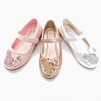 gold white pink childrens cartoon leather princess shoes for girls party wedding kids dance performance shoes chaussure fille