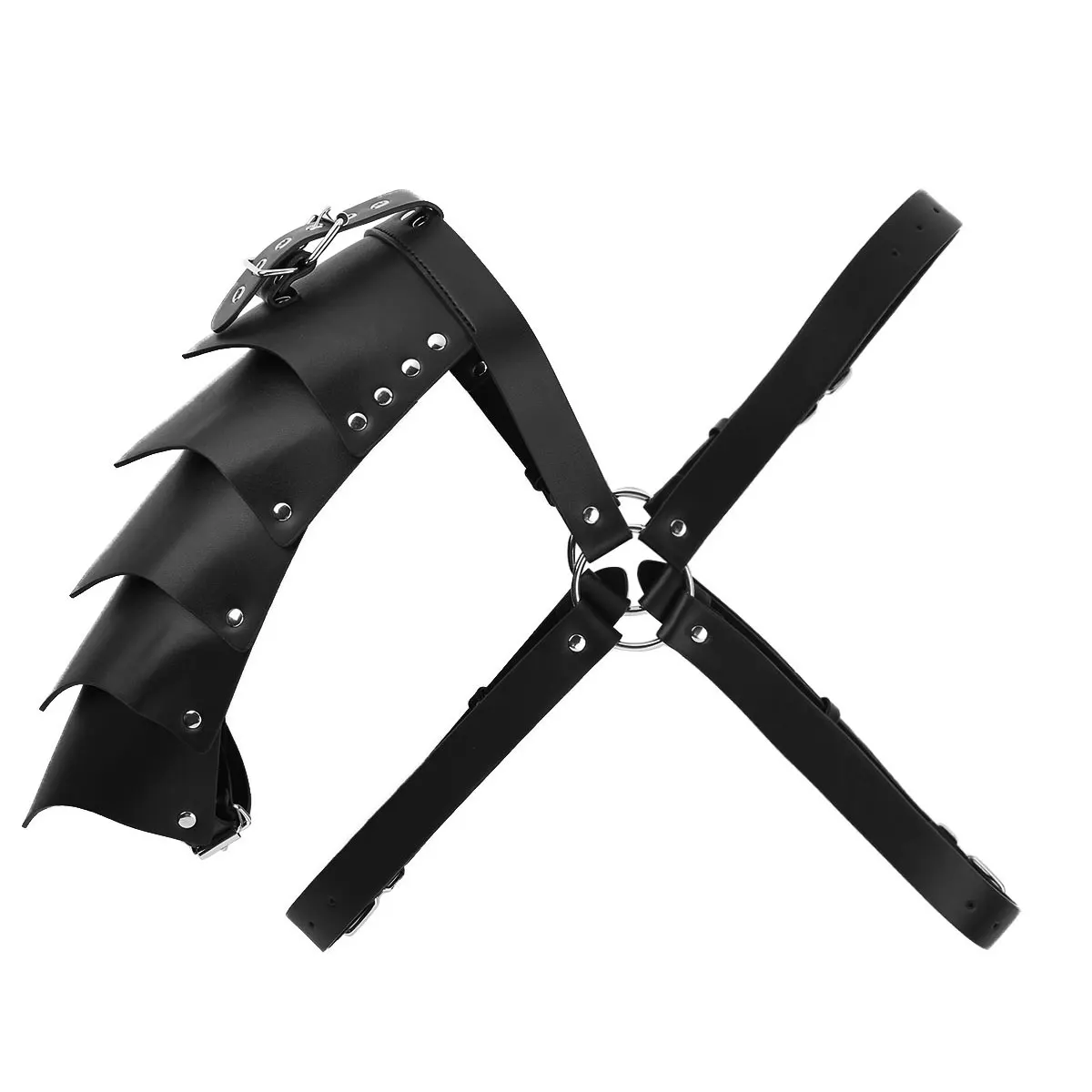 Мужской нагрудный ремень в стиле стимпанк кожаный для тела с плечевыми ремнями и