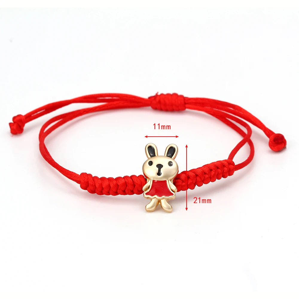 Wish Card красные браслеты на удачу для женщин и мужчин милый Медведь Кролик Свинья