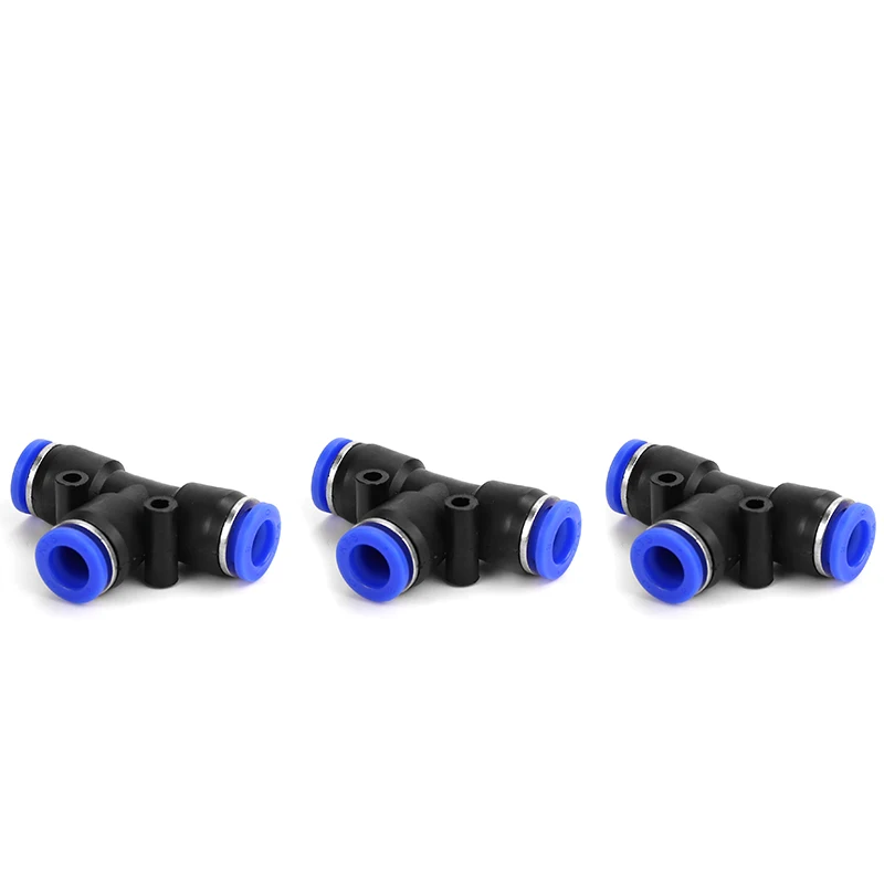 Т-образный пневматический быстроразъемный штуцер с наружным диаметром 10 мм 8 12 6 4