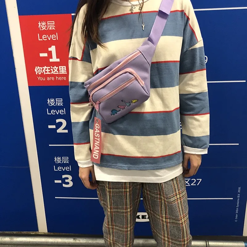 Большая Милая поясная сумка для женщин забавная уличная сумочка в стиле хип-хоп с