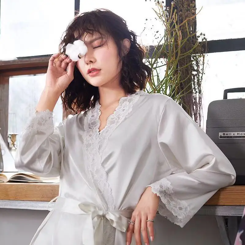 Ночное белье сексуальный стиль шелк полиэстер домашняя одежда халат сексуальная