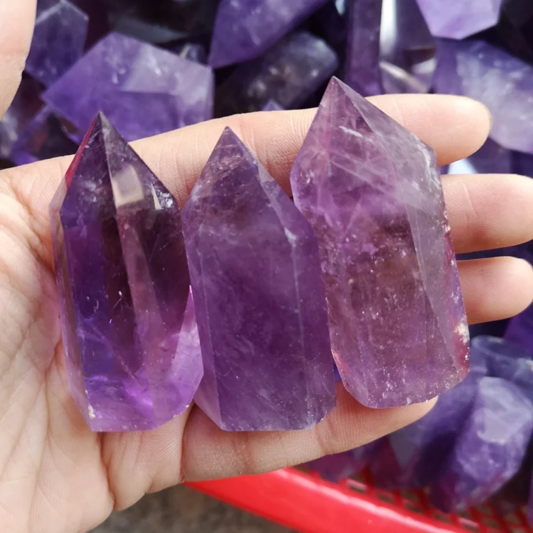 

Natural Purple Crystal Quartz Amethyst Point Stone Wand 45mm-55mm