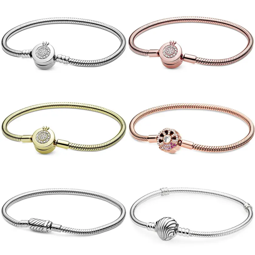 

New Hot Fine Jewelry For Women Plata De Ley 925 Sterling Silver Beadeds DIY Charms Fit Original Pandora Argent Beads Bracelets