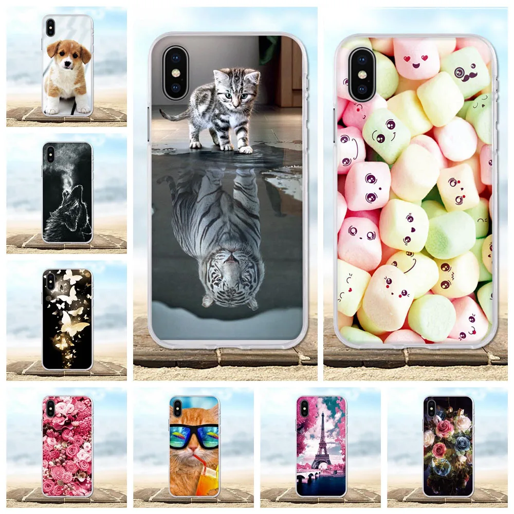 Чехол для iPhone X милые сумки с 3D рисунком чехол мягкий силиконовый из ТПУ Apple чехлы