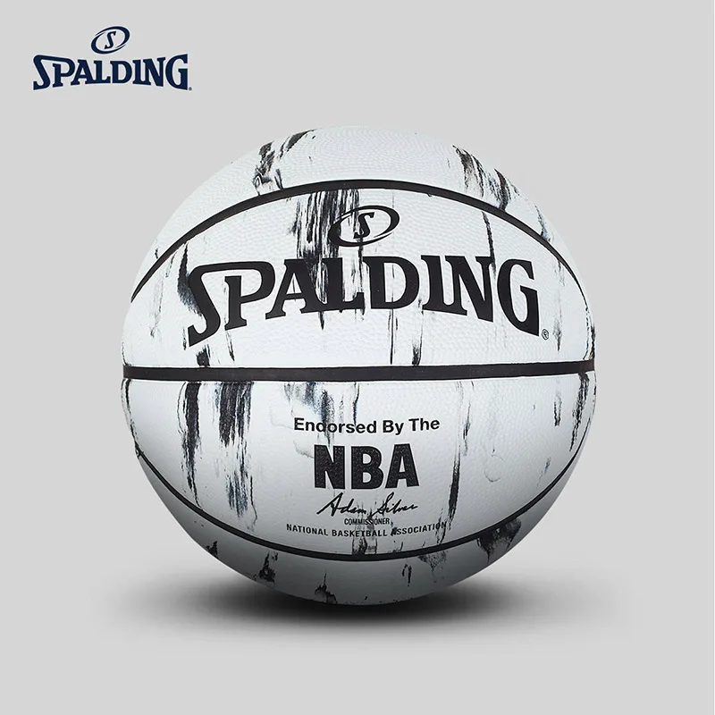 SPALDING, баскетбольный мяч серии NBA, Официальный Размер 7, резиновый материал, наружный мужской матч, мяч 83-635Y