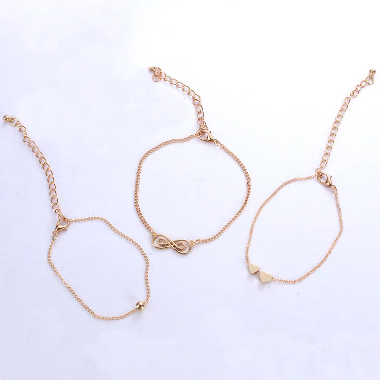 5 шт./компл. сплав Новинка Bijoux(украшения своими руками) Модные Винтаж ножной браслет Бесконечность 8 Браслеты для женские ботильоны браслет подарочный набор ювелирных изделий
