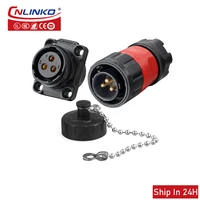 cnlinko ym20 3pin m20 industrial ip67 waterproof ac500v 20a circular plug socket power connector for electric charging car marin