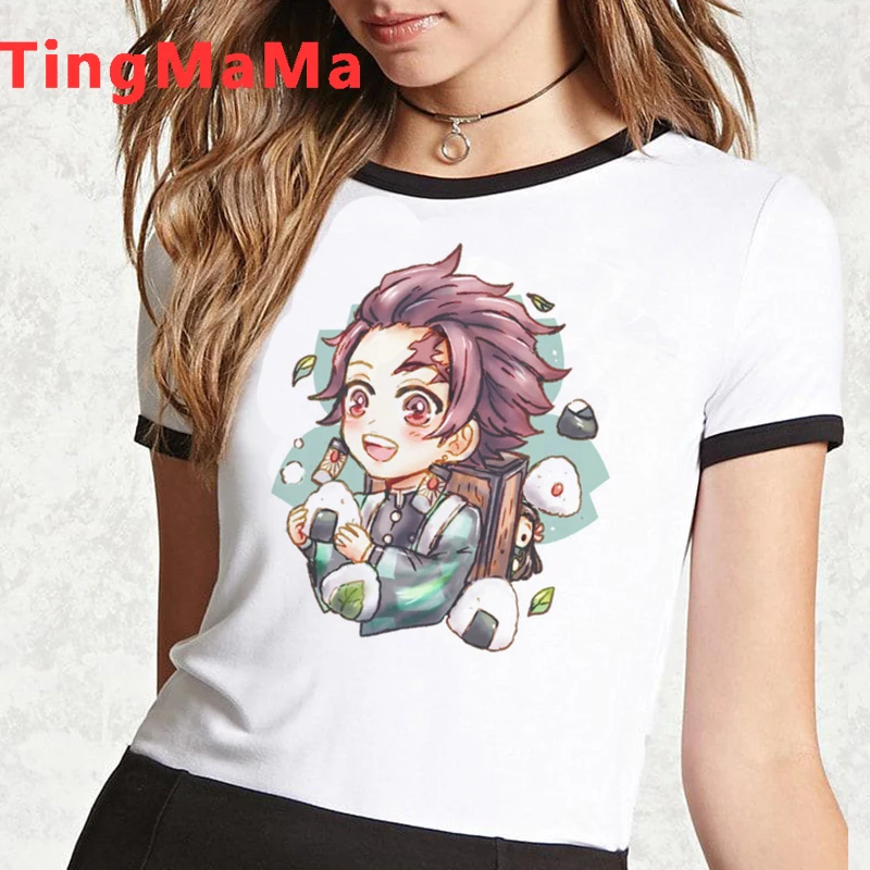 

Хит, футболка японского аниме «Демон-убийца», женская футболка Kawaii Kimetsu No Yaiba, футболка Tanjirou Kamado, графические футболки, топы унисекс для женщи...