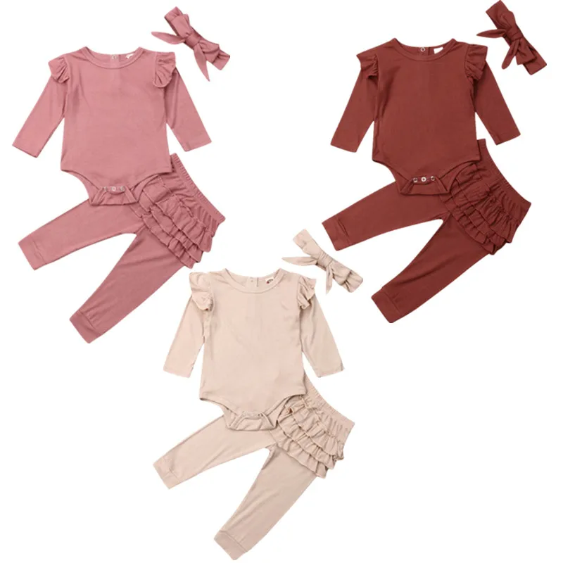 Осенне зимний верхний комбинезон для новорожденных девочек боди с оборками