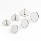 (Не выцветает) 14 мм 16 мм 18 мм 20 шт.лот серьги из нержавеющей стали, серьги пустыеоснование, подходят 141618 мм Стеклянные Кабошоны, кнопки