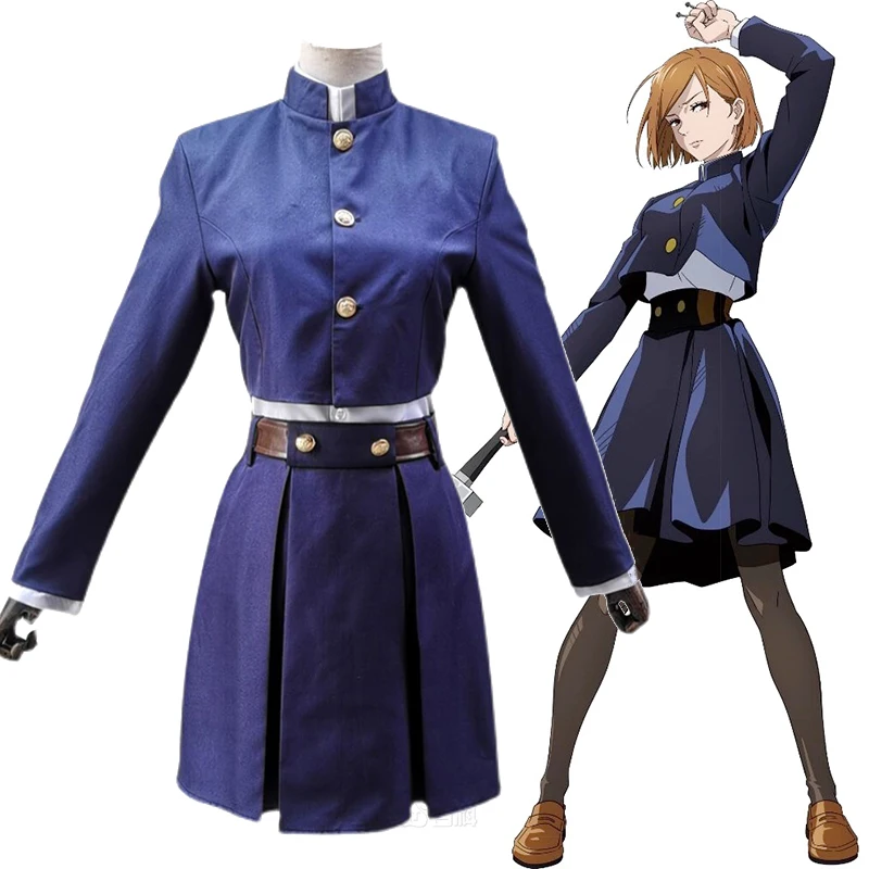 

Anime Comic Jujutsu Kaisen Cosplay Costumes Kugisaki Nobara Cosplay Costume School Uniforms Clothes Suits Wear outfit Dress Blue