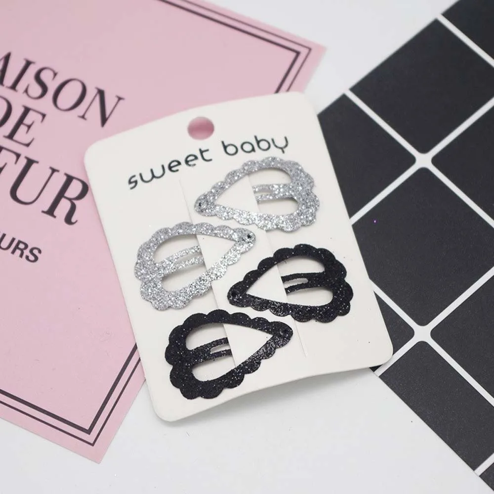 4 шт. новые милые заколки в форме сердца цветные BB зажимы шпильки для волос