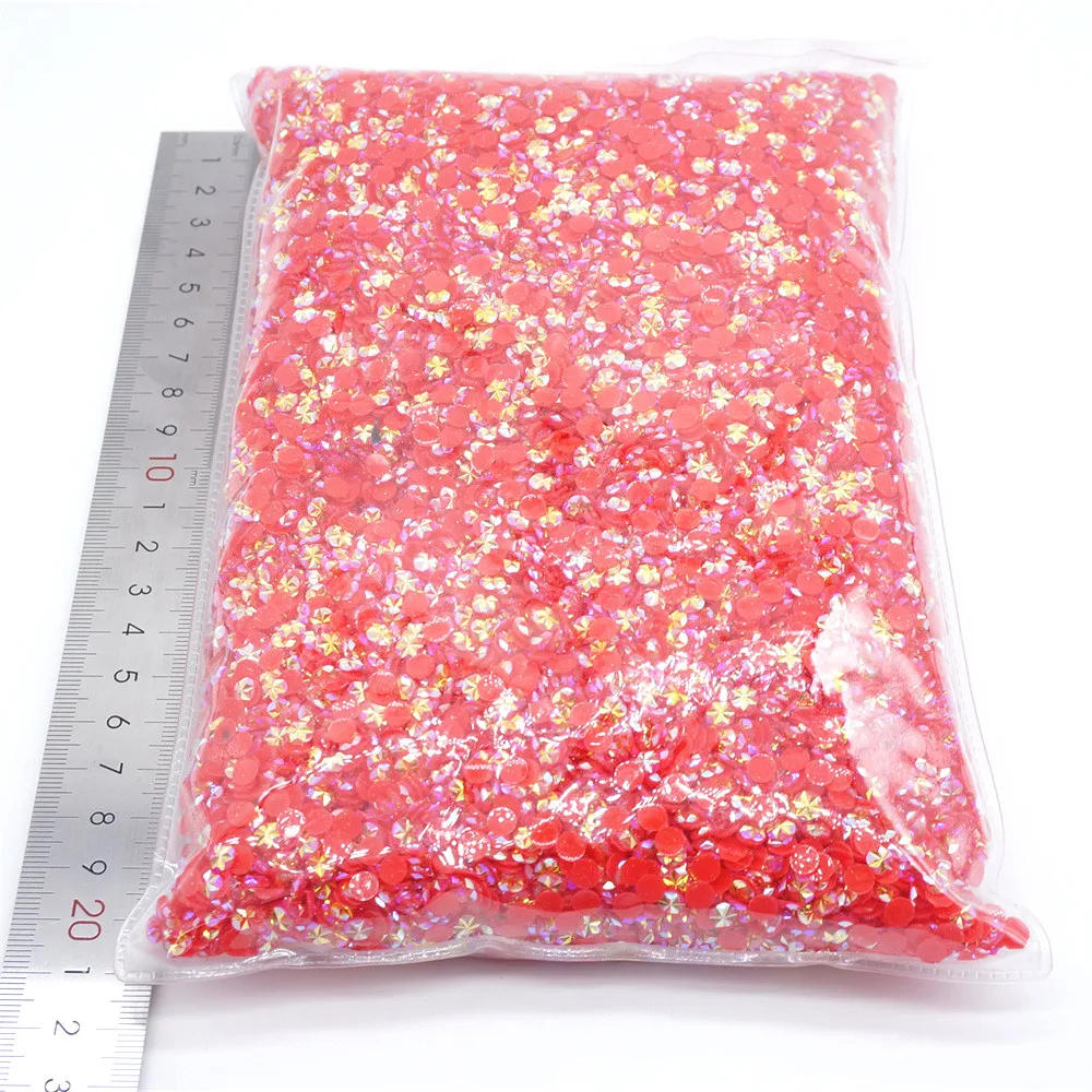 

Wholesale Jelly AB Resin non hot fix rhinestones стразы flatback plastic crystals strass glitters stone Big package for DIY nail