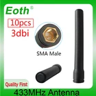 EOTH 10 шт. 433 МГц Антенна 3dbi sma Штекерная lora антенна pbx iot модуль lorawan сигнальный приемник антенна с высоким коэффициентом усиления