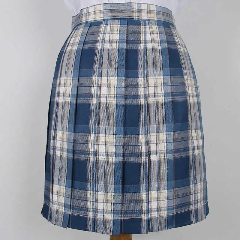 

Jk Skirts School Girl 2021 Plaid Skirt Uniform Short Skirt High Waist A-line Blue Black Anime Sets Mori Girl Dress Cloths