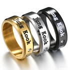 Корейское кольцо Kpop bangtan boys, Цзинь джимин СУГА с именем, кольцо из нержавеющей стали, кольца на палец, ювелирные изделия, аксессуары для мужчин и женщин