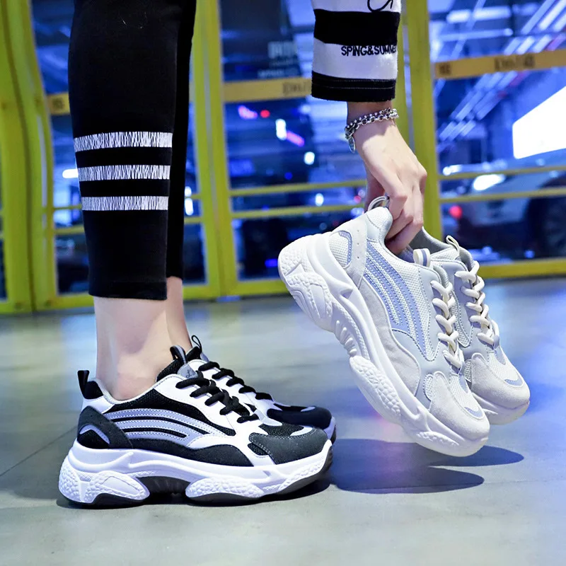 Кроссовки женские Светоотражающие дышащие повседневная обувь для бега