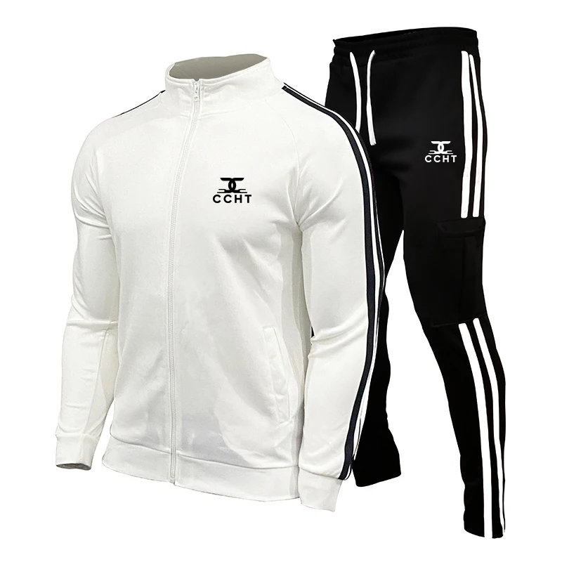 

Men's Sportswear Spring 2 Piece Sets Sports Suit Men Jacket+Pant Sweatsuit Male Jogging Basketball TrainingTracksuit Clothing