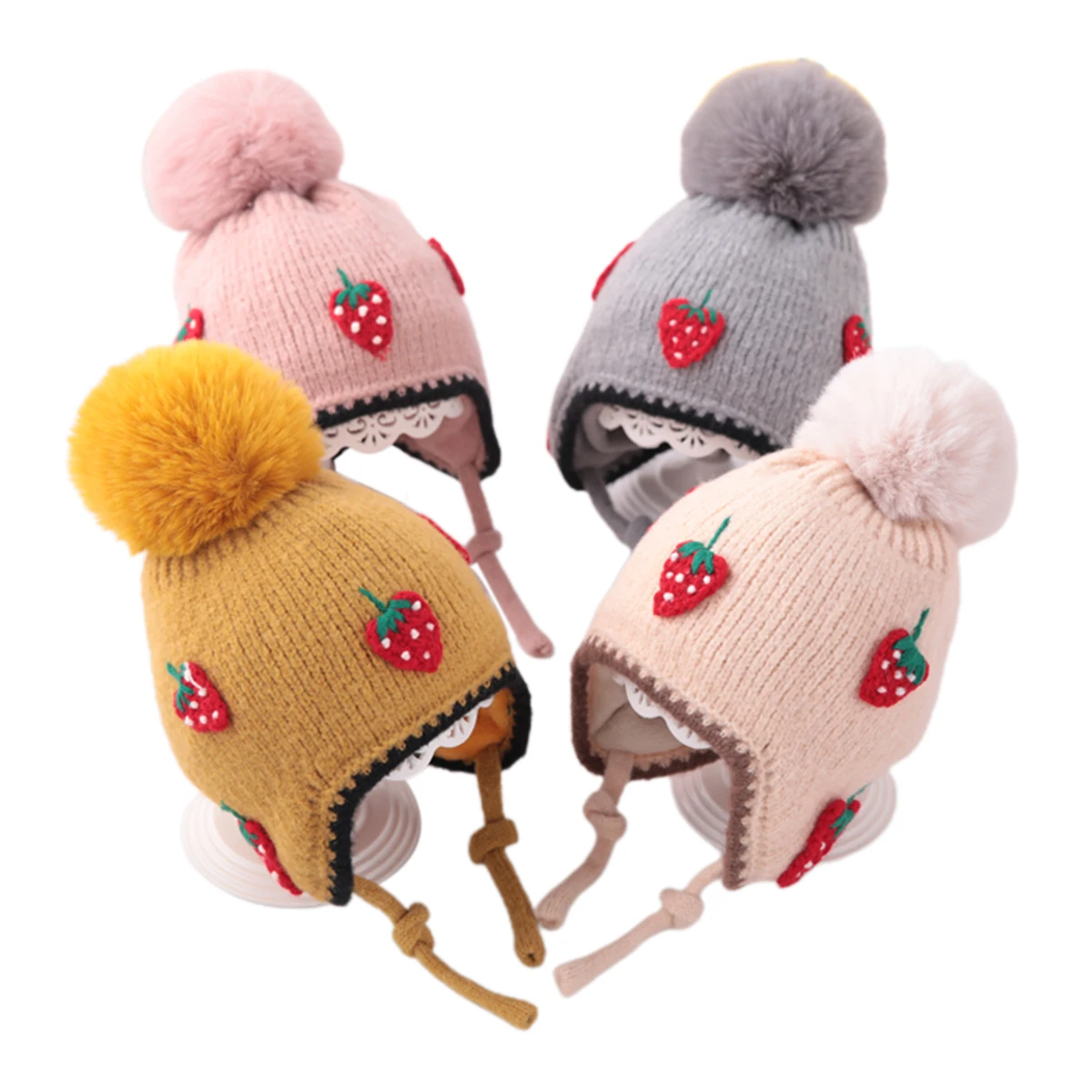 Зимняя трикотажная шапка с флисовой подкладкой и теплыми ушами | Детская одежда