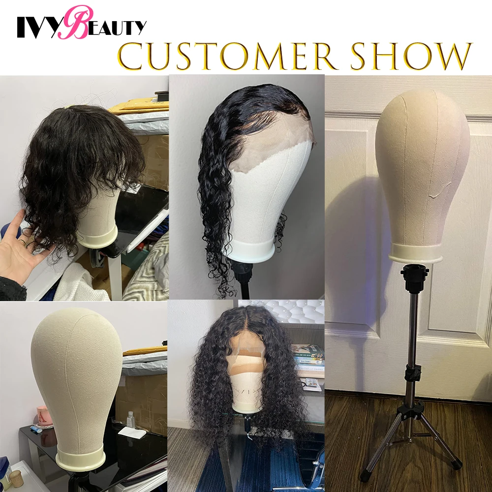 

Mannequin Wig Stand With Head For Wigs Making Styling Display 21-24Inch Cancas Block Head Manikin Training Head Stand Support