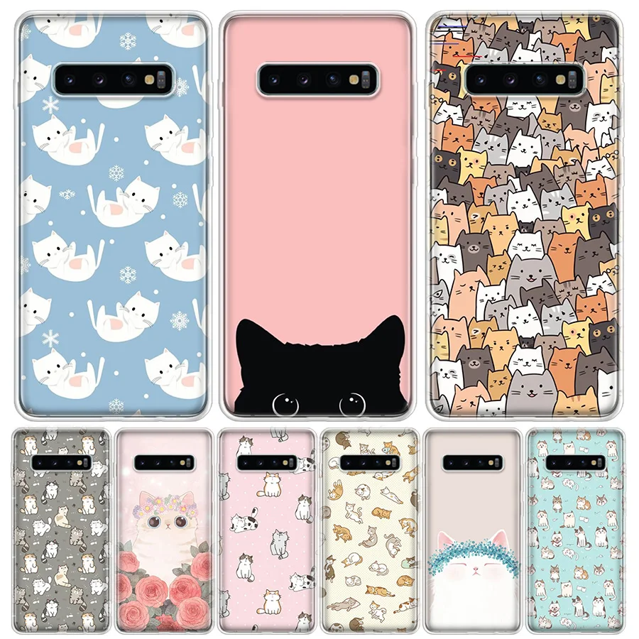 Милый Стильный чехол для телефона с мультяшным котом Samsung Galaxy A90 A71 A70 A51 A50 A10 A11 A41 A30