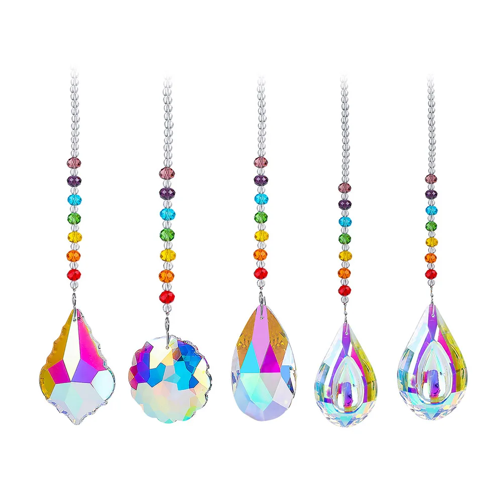 

Crystal Pendant Colorful Bead Hanging Drop Chandelier Decor Garden Window Wedding Chandelier DIY Decorations Handmade Pendant