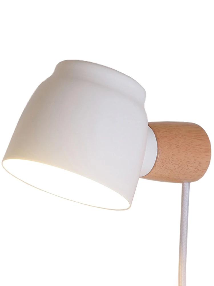 Скандинавская деревянная светодиодная настенная лампа регулируемое бра с