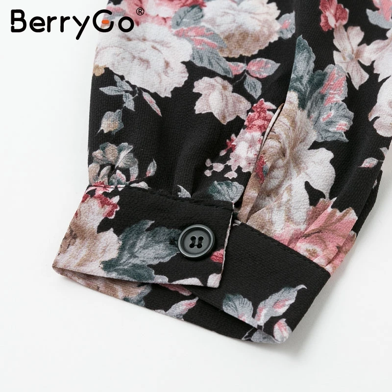 Женское платье в стиле бохо BerryGo элегантное свободное с длинным рукавом и