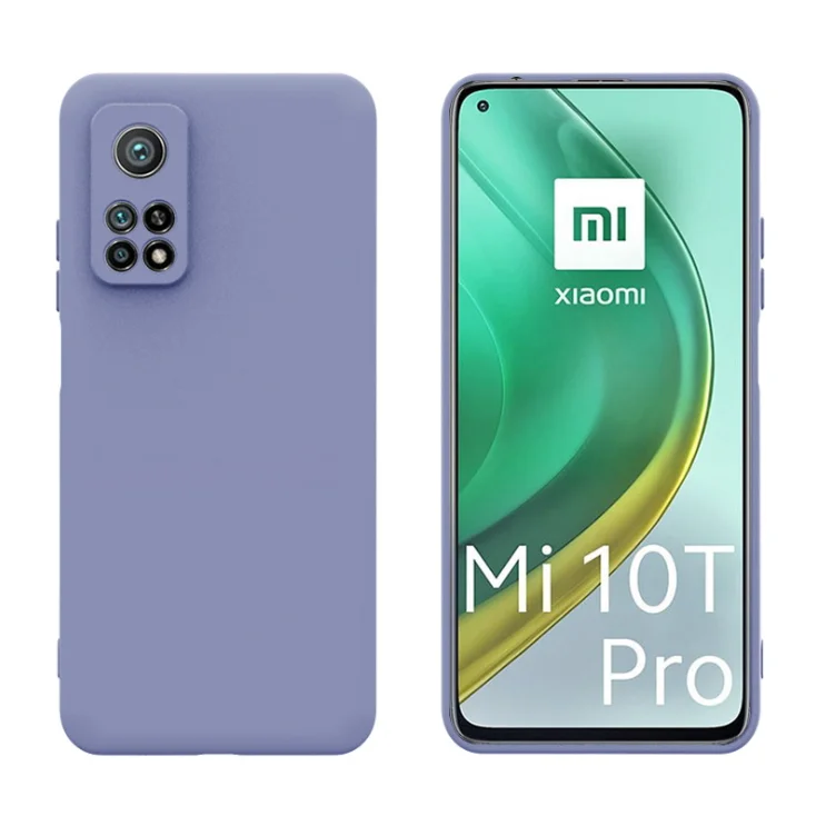 Жидкий силиконовый чехол для xiaomi MI 10T Pro 5G мягкий с объективом камеры полная
