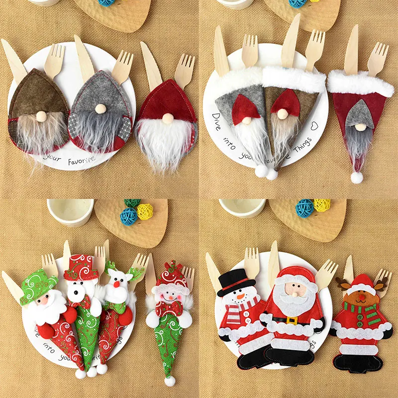 Держатель для столовых приборов Санта-Клаус Снеговик | Дом и сад