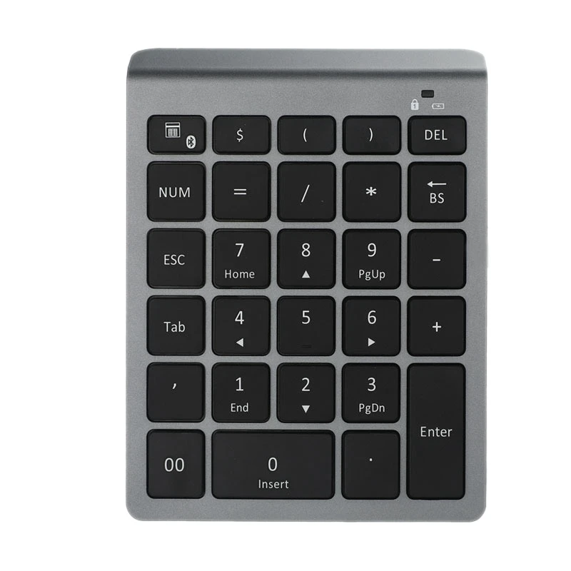 

Bluetooth Wireless Numeric Keypad 28 Keys Numpad Digital Keyboard Number Pad For Accounting Teller Windows Android Tablet Laptop