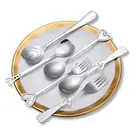 Вилка из нержавеющей стали в форме сердца с длинной ручкой, сахарная ложка, чайная, кофейная, десертная ложка, чайная ложка, 14,5 см