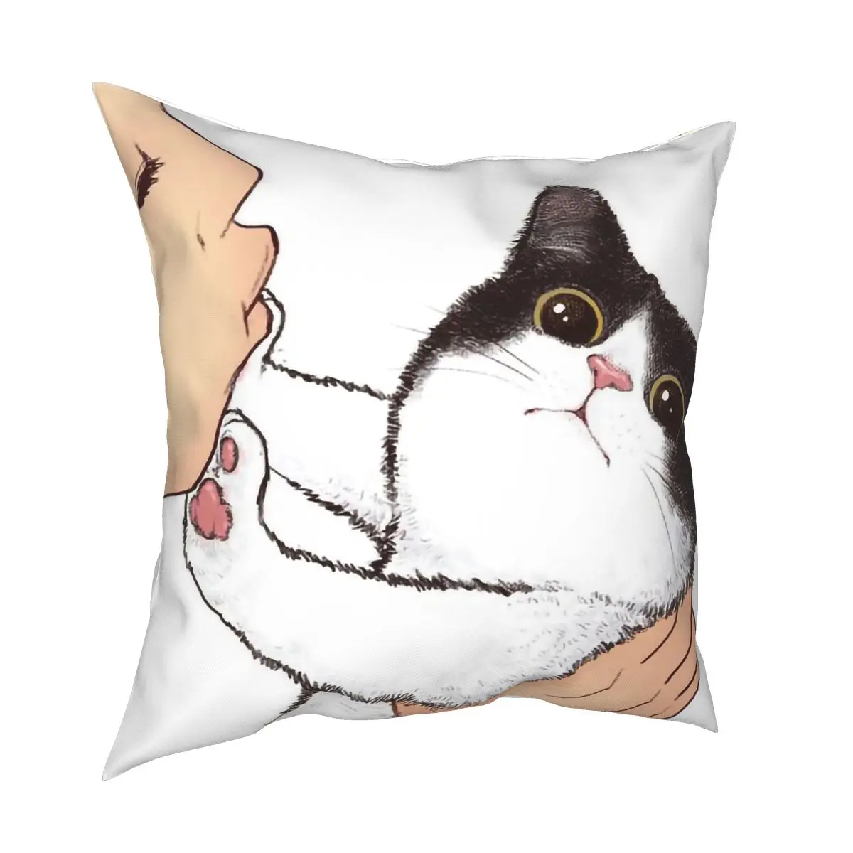 

Don't Kiss Square Pillow Case Cat Animals Throw Pillow Pop-art Humor Cartoon Painting Pet Kitty Kitten Pillowcover Home Decor
