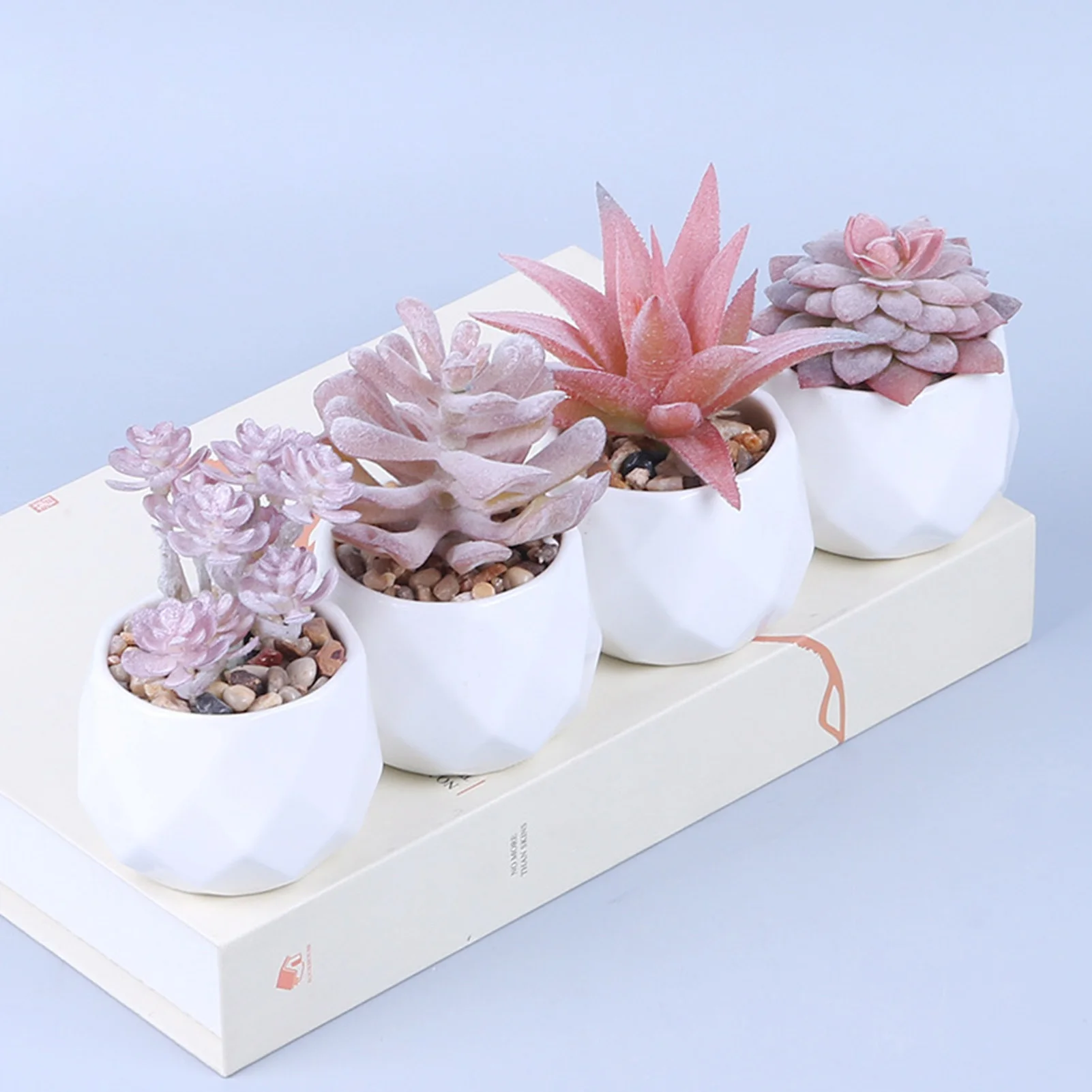 

4PCS Potted Plant Cute Ornaments Small Artificial Succulents Flowerpot Tabletop Office Home Decor Garden Decorative Pots Crafts
