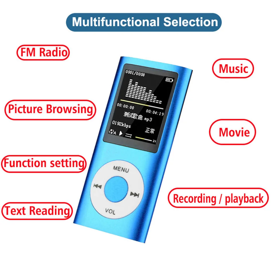 IXUR MX890 спортивный симпатичный FM-радиоприемник Mp3 Mp4 портативный плеер с 1 8