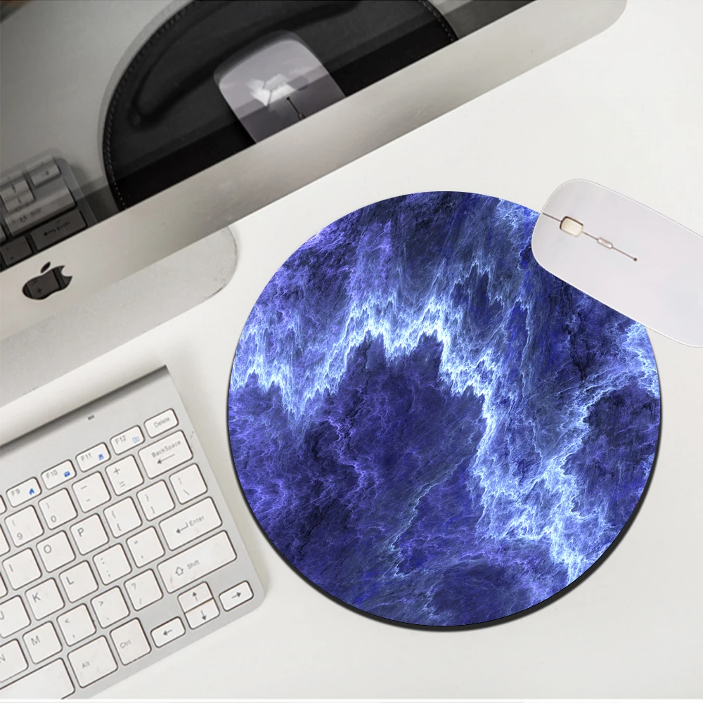 20x20cm Mouse Pad Round Texture Pattern Custom Game Non-slip Space Marble Computer Small Desk Mat Cute | Компьютеры и офис