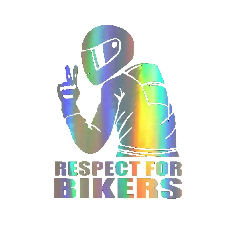 

13x20cm 3D Respect for c.clists Waterproof Reflective Biker Motorcycle Car Auto Accessoires Sticker Decal Funny Vinyl On Car