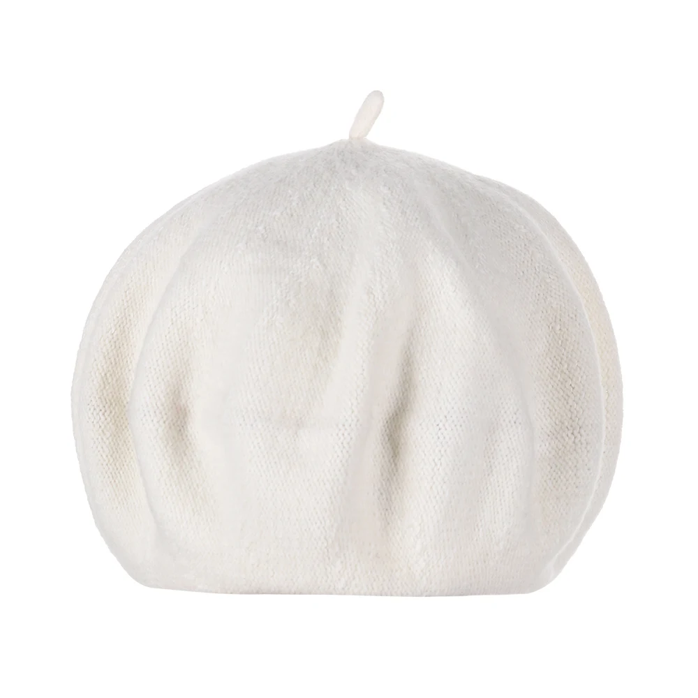 white 1 шт. Новые горячие шерстяные шапки-береты женская зимняя французская Шляпа Сплошной Цвет Мода Осень Зима плоская кепка, шапка Повседневная войлочная шапочка береты - Цвет: white