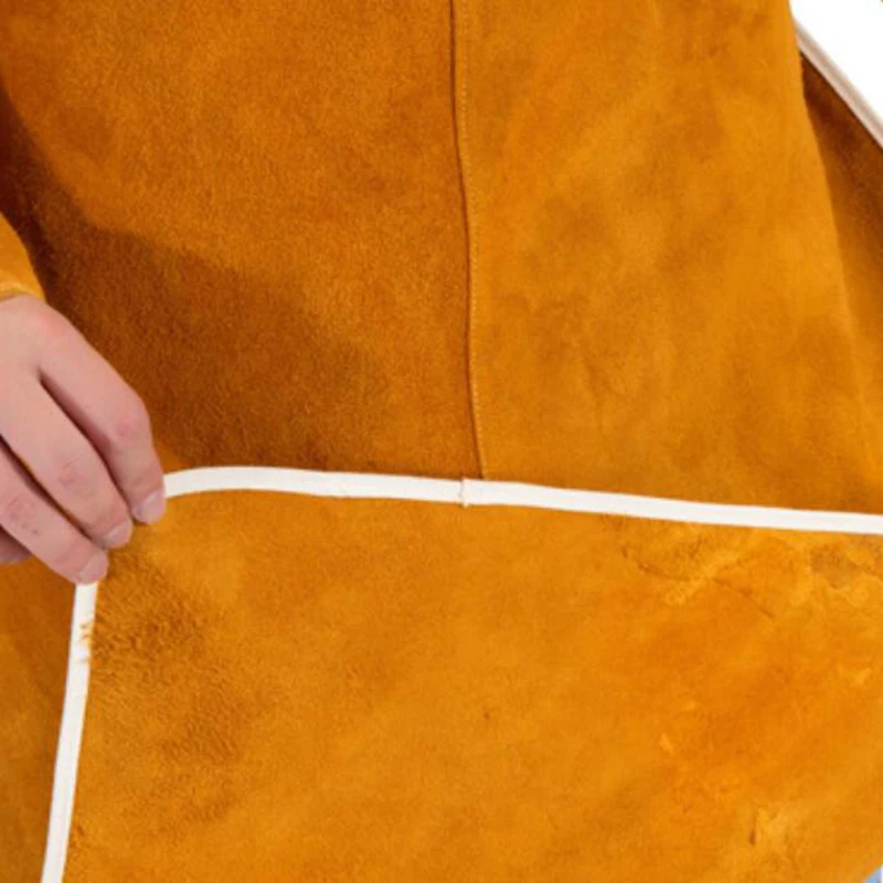 

120cm Welding Apron Flame Retardant Long Sleeve Welder Protective Clothing Split Leather Fire-Resistant