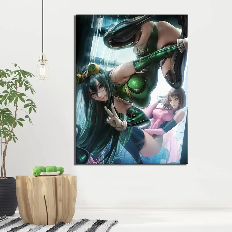 

1 Piece HD Sexy Anime Girl Poster Printed My Hero Academia Asui Tsuyu Pictures Canvas Painting Home Decor Wall Art Living Room