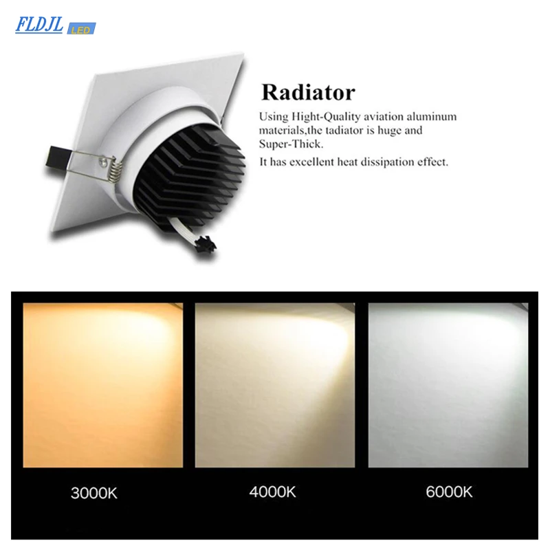 Белый светодиодный светильник с регулируемой яркостью 7 Вт 9 12 15 35 cob led spot 220 В/110 В