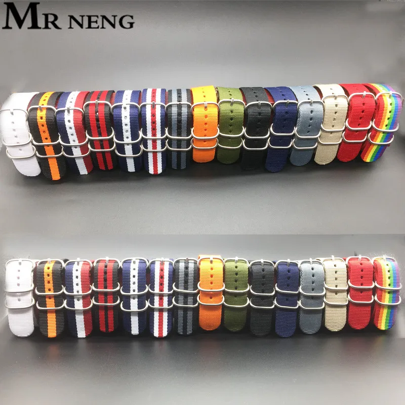 Высококачественный ремешок 007 под зулу нейлоновый для часов Nato с серебристыми