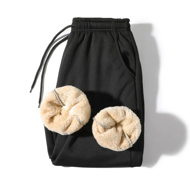 

2020 New Thicken Sweatpants Winter Men's Plus Velvet Padded Trousers Slim Large Size Warm Pants Solid Trend Sports Jogges M-5XL